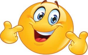 Emoticon Pointing At Himself With Both Hands